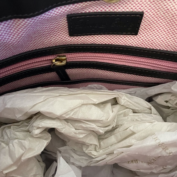 Dooney Bourke Cognac Double Strap Tassel Satchel NWT 11X14 - Picture 4 of 16